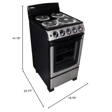 Compact 20" Electric Range with Pyrolytic Oven and Knobs