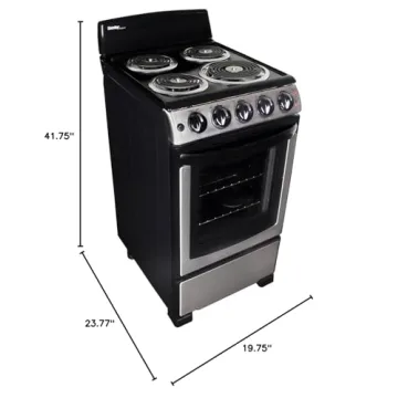 Compact 20" Electric Range with Pyrolytic Oven and Knobs