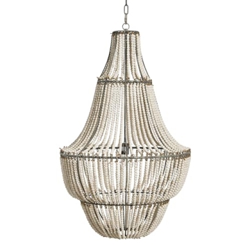 Rustic Wood Bead Chandelier for Elegant Living Spaces