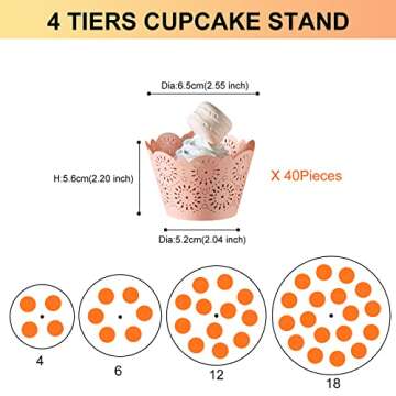 Boxalls Cupcake Stand, 4 Tier Round Acrylic Cupcake Display Stand Holder, Clear Dessert Pastry Tower...