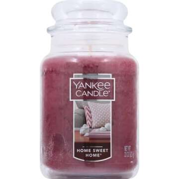 Yankee Candle Home Sweet Home Scented, Classic 22oz Large Jar Single Wick Candle, Over 110 Hours of ...