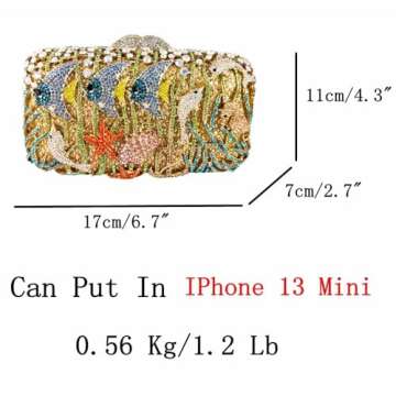 Stylish WuDiaoer Starfish Rhinestone Evening Clutch