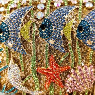 Stylish WuDiaoer Starfish Rhinestone Evening Clutch