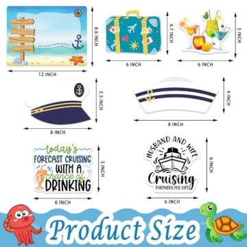 Magnetic Decorations for Cruise Door , 7 pcs Fun Nautical Themed Decorative Magnets for Cruise Cabin...