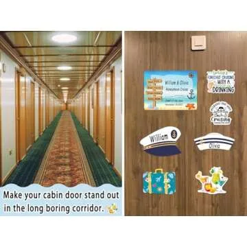 Magnetic Decorations for Cruise Door , 7 pcs Fun Nautical Themed Decorative Magnets for Cruise Cabin Doors, Car, Fridge and Metal Surfaces(Nautical Style)