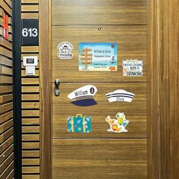 Magnetic Decorations for Cruise Door , 7 pcs Fun Nautical Themed Decorative Magnets for Cruise Cabin Doors, Car, Fridge and Metal Surfaces(Nautical Style)