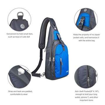 CARQI Sling Bag Shoulder Backpack Crossbody Purse for Hiking Camping