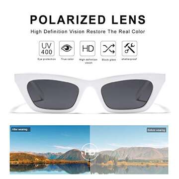 Stylish VANLINKER Polarized Cat Eye Sunglasses for Women