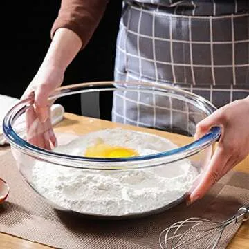 Versatile Glass Mixing Bowl Set with Airtight Lids for Kitchen Cooking, Baking & Meal Prep