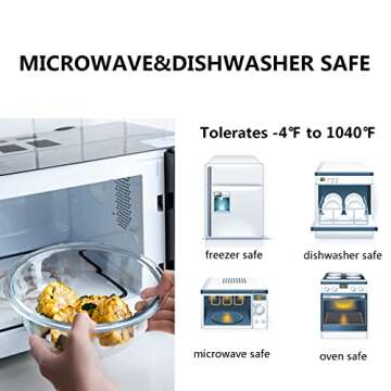 Glass Mixing Bowl Set with Airtight Lids - Versatile & Durable