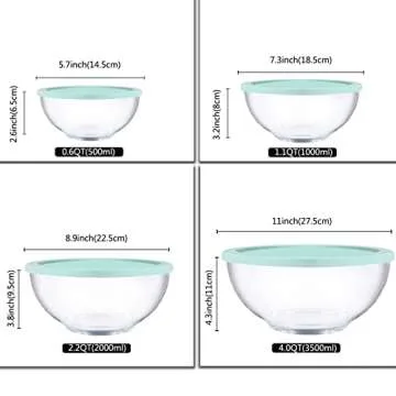 Glass Mixing Bowl Set with Airtight Lids - Versatile & Durable