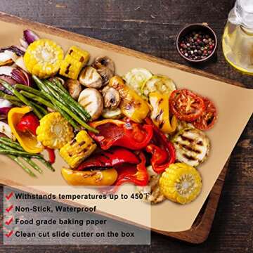 HOFHTD Non-Stick Parchment Paper Roll for Baking - 15x200 ft