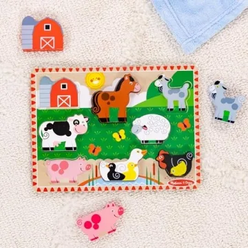 Melissa & Doug Eco-Friendly Farm Chunky Puzzle for Toddlers