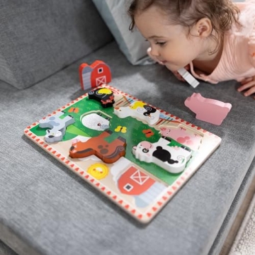Melissa & Doug Eco-Friendly Farm Chunky Puzzle for Toddlers