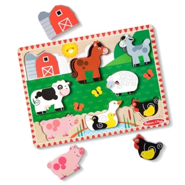 Melissa & Doug Eco-Friendly Farm Chunky Puzzle for Toddlers