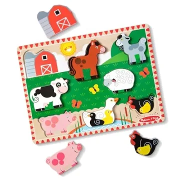 Melissa & Doug Eco-Friendly Farm Chunky Puzzle for Toddlers