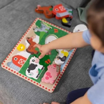 Melissa & Doug Eco-Friendly Farm Chunky Puzzle for Toddlers