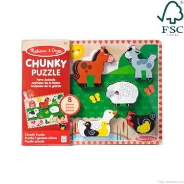 Melissa & Doug Eco-Friendly Farm Chunky Puzzle for Toddlers