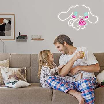 Cinnamoroll neon sign wall art LED neon bedroom game room decoration Japanese cartoon character dog image cute home decor night light brings a personalized gift for children