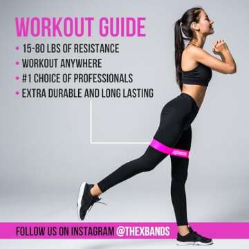 THE X BANDS Booty Bands Resistance Bands - Thick Resistance Bands - Booty Resistance Bands - Booty Band - Resistance Bands Beach Body - Booty Bands Thick - Pink Resistance Loop Exercise Bands Set Of 5