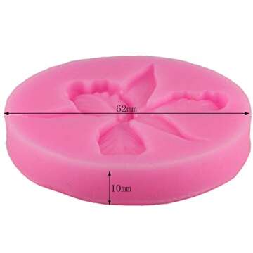 Cute Very Mini Creative Orchid Flower Floral Silicone Mold Cymbidium for DIY Cake Fondant Baking Bis...