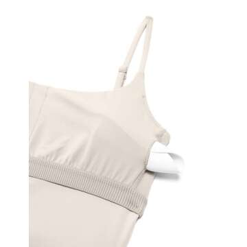 CRZ YOGA Butterlift Womens Scoop Neck Longline Sports Bra - U Back Adjustable Straps Workout Crop Tank Top with Built in Pads Mojave Tan Medium