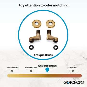 gotonovo Antique Brass Wall Mount 3-3/8 Inch Adapter Claw Foot Bathtub Faucet Adjustable Swing Arms 1 Pair