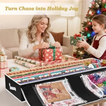 Durable Criusia Gift Wrap Organizer Fits 24 Rolls