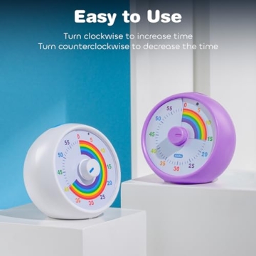 Visual Timer for Kids with Rainbow Design and Silent Operation