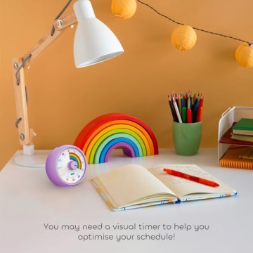 Visual Timer for Kids with Rainbow Design and Silent Operation