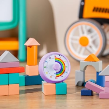 Visual Timer for Kids with Rainbow Design and Silent Operation