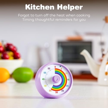 Visual Timer for Kids with Rainbow Design and Silent Operation