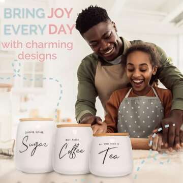 Elegant FIFTH FORK 3-Piece Airtight Canister Set