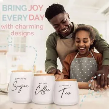 Elegant FIFTH FORK 3-Piece Airtight Canister Set