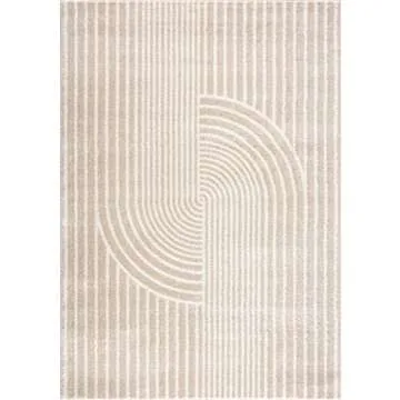 Abani Rugs Beige Arch Pattern Knot Modern Print Premium Area Rug - Contemporary No-Shed Neutral 7'9" x 10'2" (8'x10') Bedroom Rug