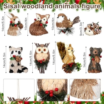 Charming Woodland Animal Christmas Ornaments Set for Holiday Decor
