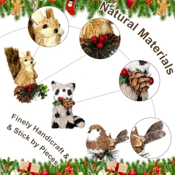 Charming Woodland Animal Christmas Ornaments Set for Holiday Decor