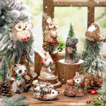 Charming Woodland Animal Christmas Ornaments Set for Holiday Decor