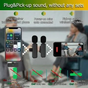 Wireless Lavalier Microphone for iPhone & Android