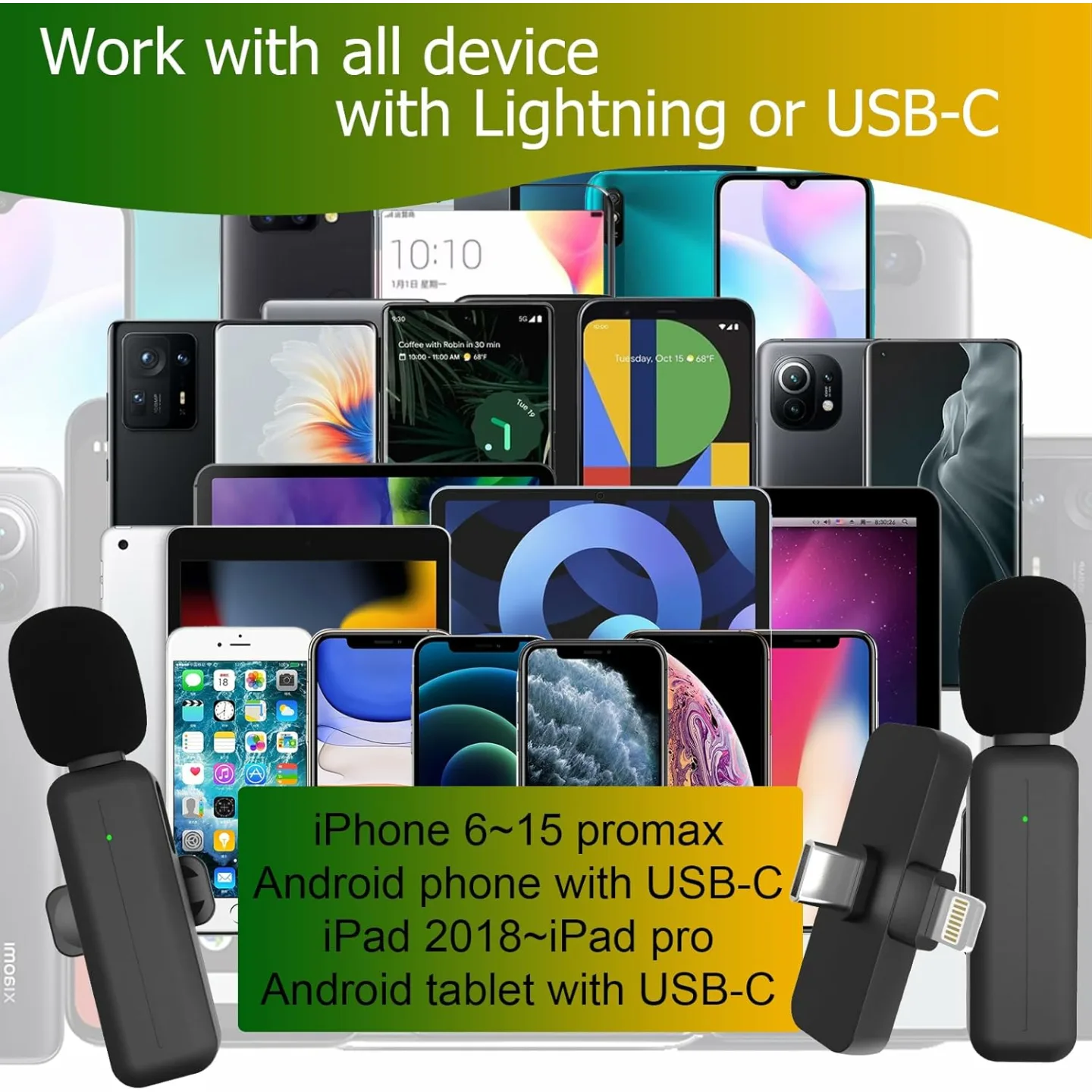 Wireless Lavalier Microphone for iPhone & Android