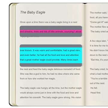 12 Pieces Guided Reading Highlight Strips with 2 Sizes Colored Overlay Highlight Bookmarks for Children and Teacher Supply Guided（6 Standard Size and 6 Large Size）