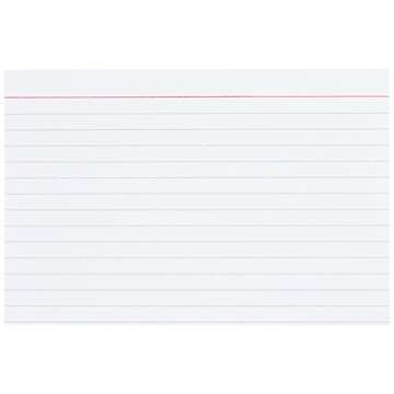 Amazon Basics Ruled Lined Index Note Cards, 500 Count, 5 Pack of 100, White, 4 in x 6 in