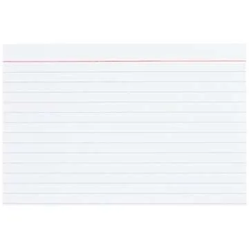 Amazon Basics Ruled Lined Index Note Cards, 500 Count, 5 Pack of 100, White, 4 in x 6 in