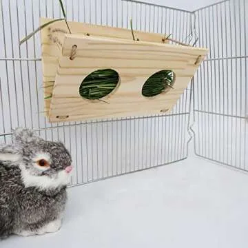 Rabbit Wooden Hay Rack for Bunnies and Small Pets