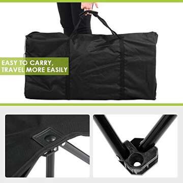 Yaheetech 6 Seats Foldable Sideline Bench for Sports Team Portable Camping Folding Football Chairs with Carry Bag, Black