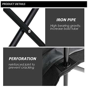 Yaheetech 6 Seats Foldable Sideline Bench for Sports Team Portable Camping Folding Football Chairs with Carry Bag, Black