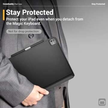 MAGEASY CoverBuddy for 2024 iPad Pro 11" - iPad Pro Case Compatible with Magic Keyboard for iPad Pro (M4), Enhanced Thickness & Heat Dissipation - White (Leather)