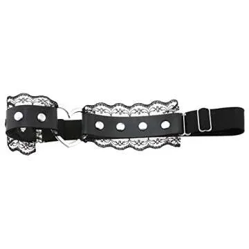 Women's Lace Garter Belt Adjustable Heart-Shaped Thigh Garters Gothic Punk Leg Ring Suspender 2pcs White