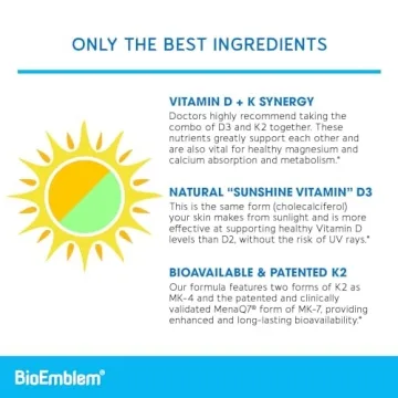 BioEmblem Vitamin D3 K2 Capsules for Immunity and Health