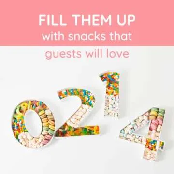 Soul & Lane Fillable Cardboard Number Charcuterie Board Box, Large Paper Mache Numbers Shaped Cutout for Food, White Hollow Gift Tray for Birthday and Party Decor, Number 4